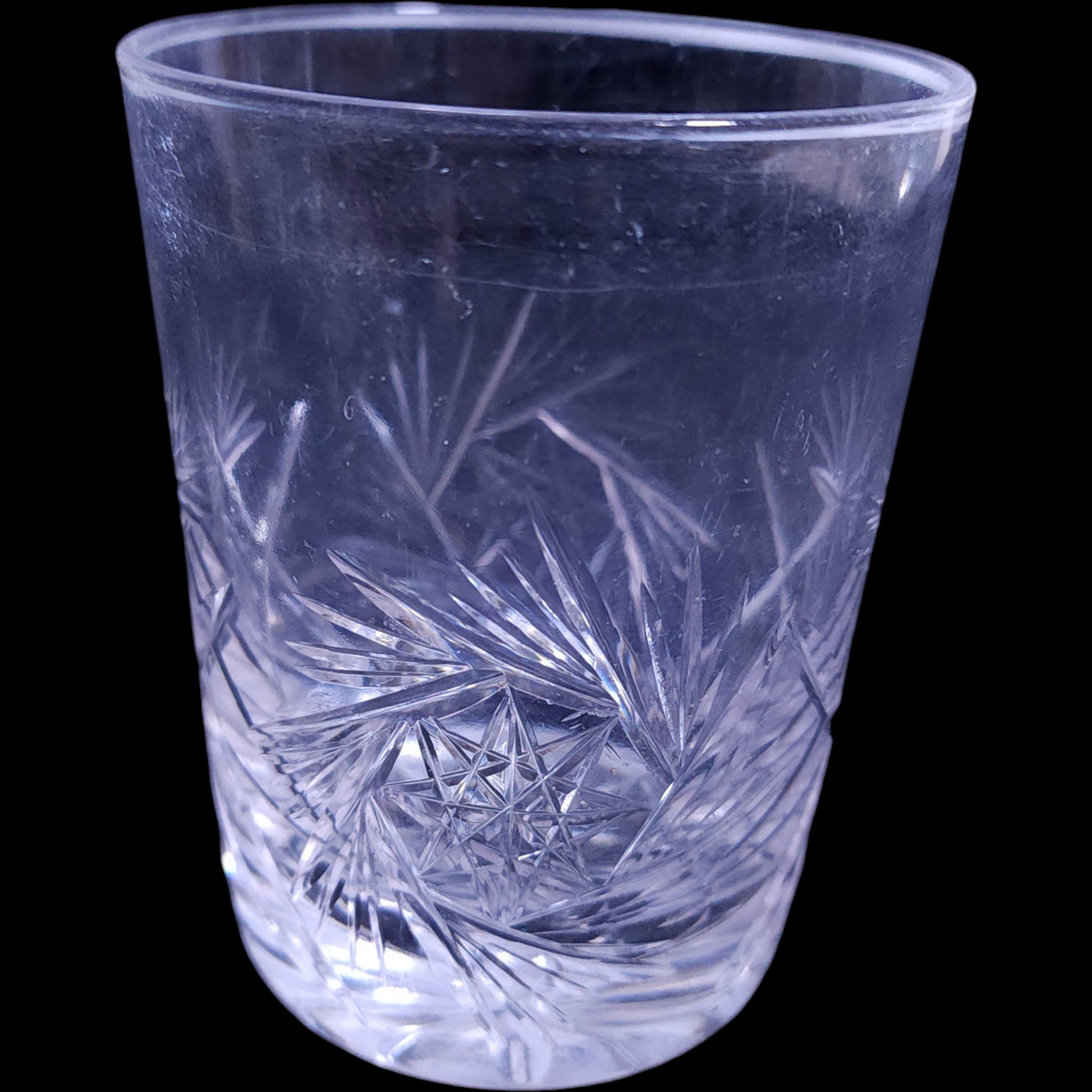 Vintage Pinwheel and Star Cut Crystal Tumbler Glass
