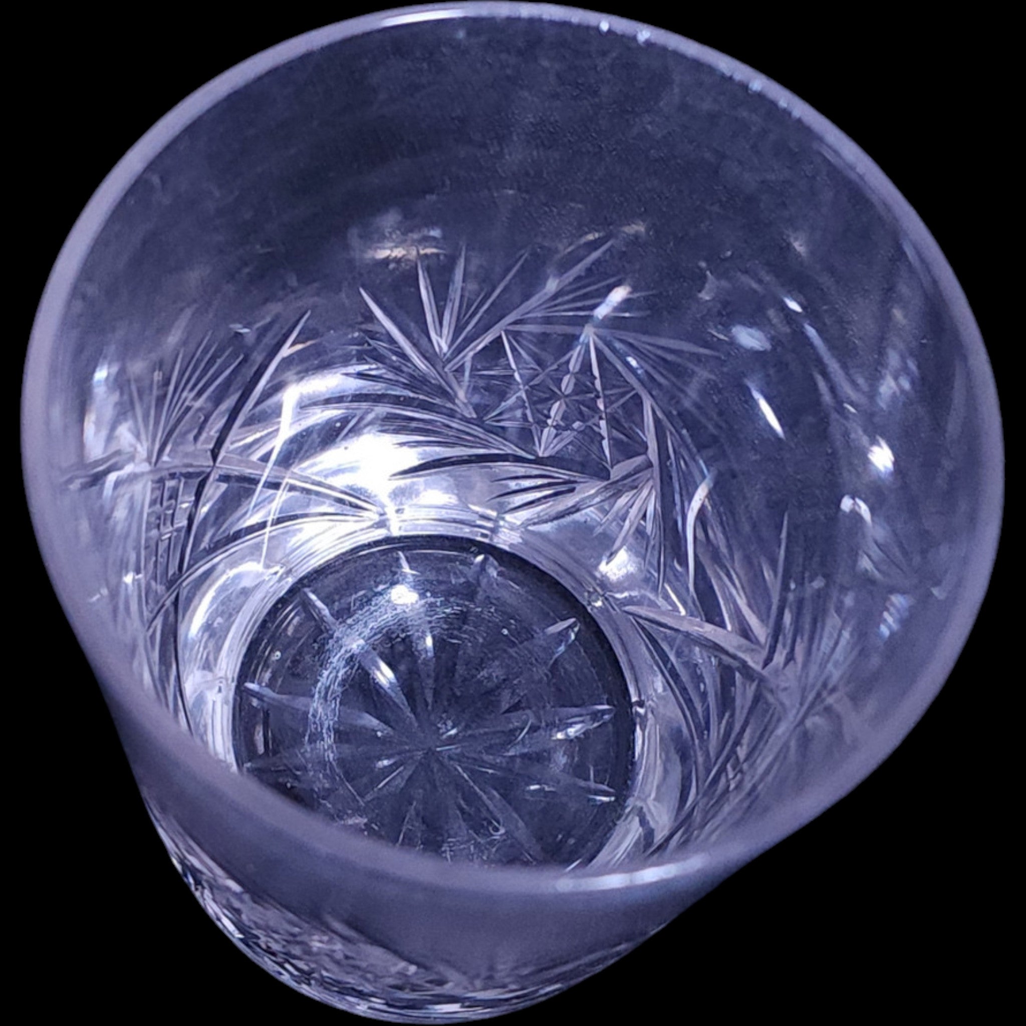 Vintage Pinwheel and Star Cut Crystal Tumbler Glass