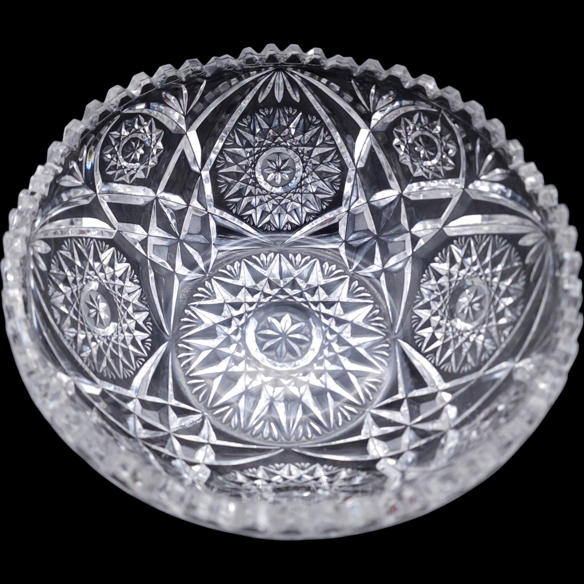 McKee Pressed Glass (EAPG) Berry Bowl Geometric Star Motif