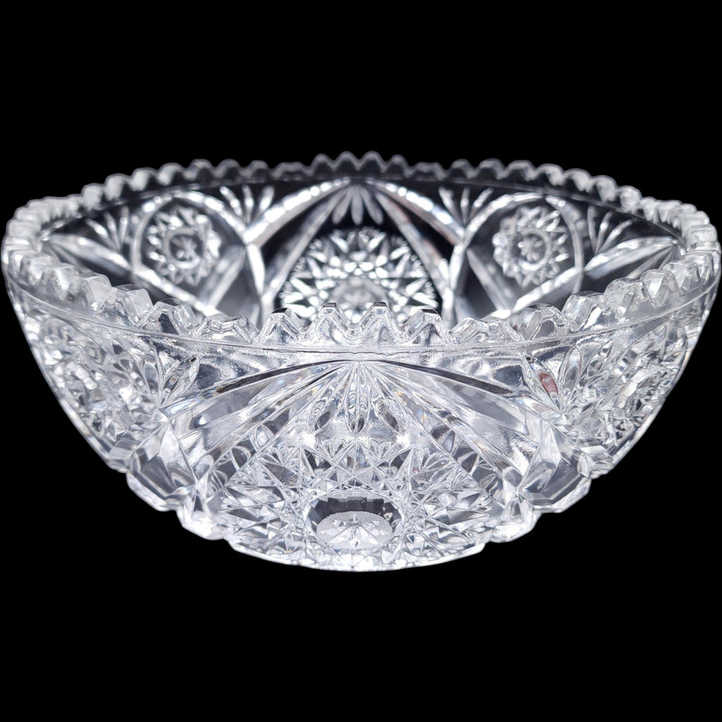 McKee Pressed Glass (EAPG) Berry Bowl Geometric Star Motif