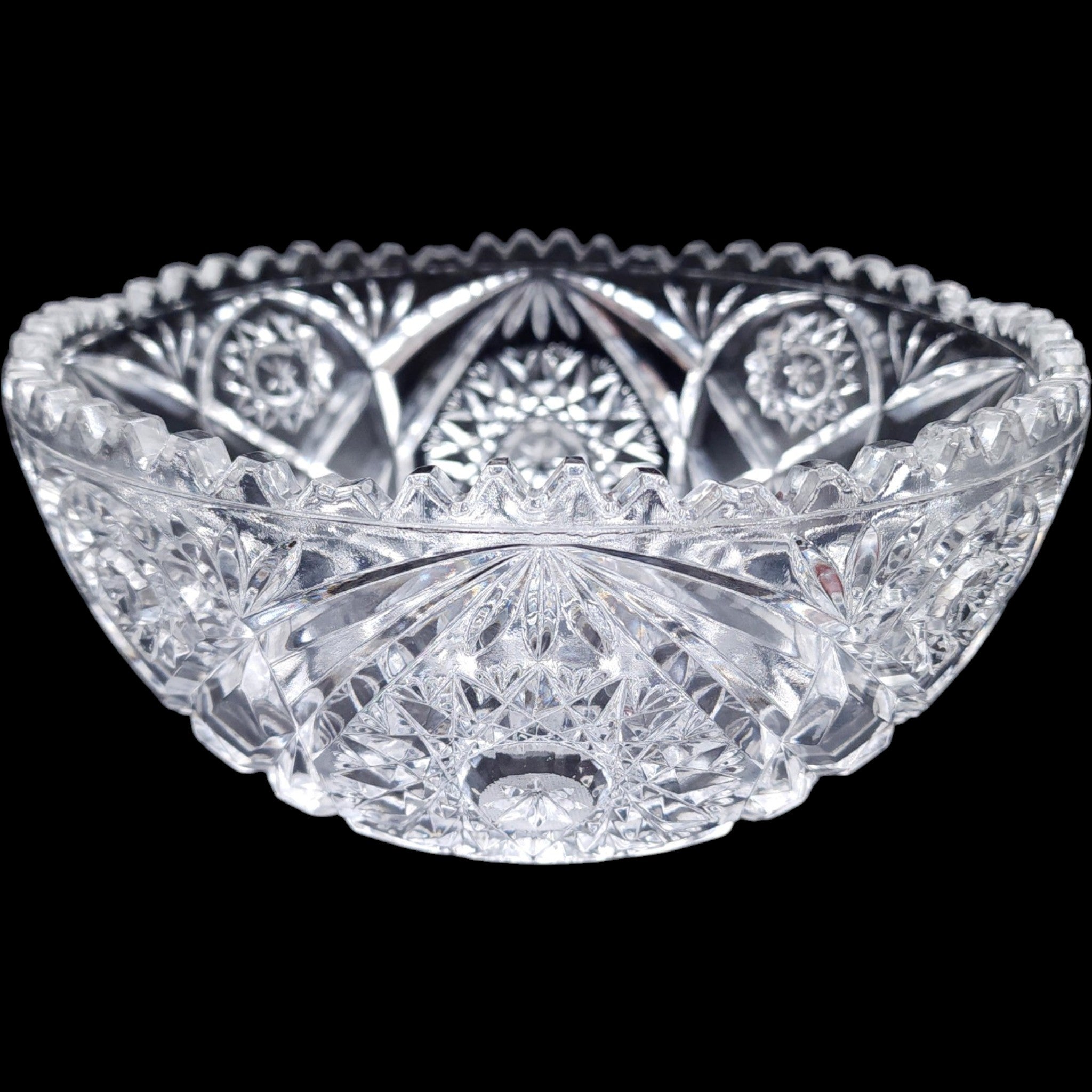 McKee Pressed Glass (EAPG) Berry Bowl Geometric Star Motif