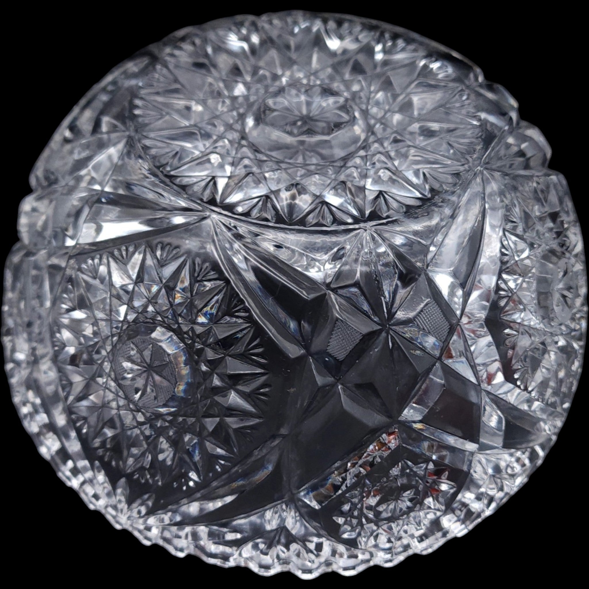 McKee Pressed Glass (EAPG) Berry Bowl Geometric Star Motif