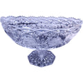 Vintage Pressed Glass Floral Rose Pedestal Compote Bowl
