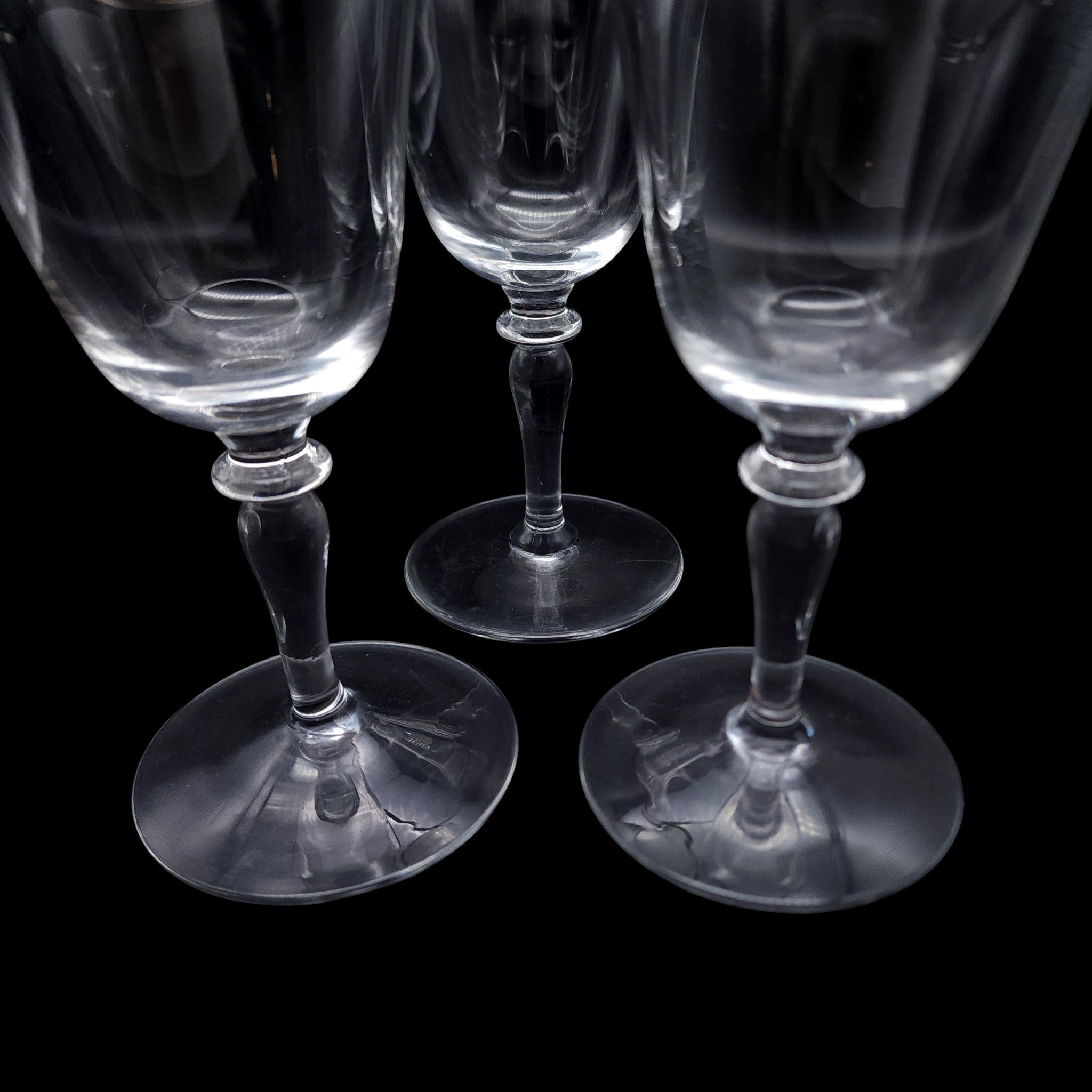 Vintage Reizart Nimbus Platinum Trim Water Wine Goblets Set of 3