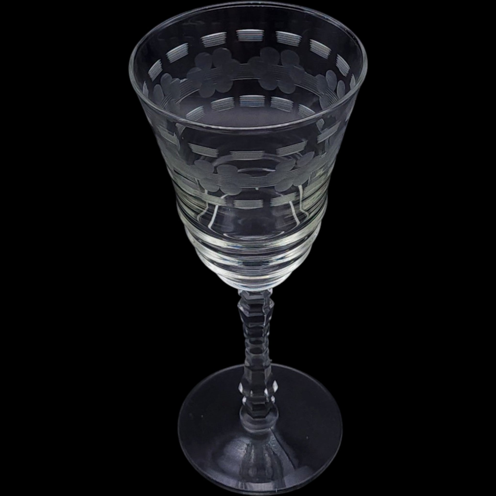 Vintage Rock Sharpe Cut Glass Water Goblet Stemware