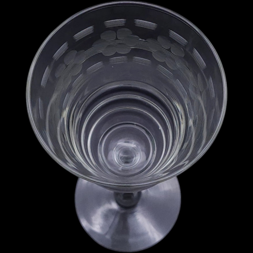 Vintage Rock Sharpe Cut Glass Water Goblet Stemware