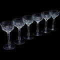 Rock Sharpe Vintage Etched  Liquor Cocktail / Tall Sherbets Set of 6