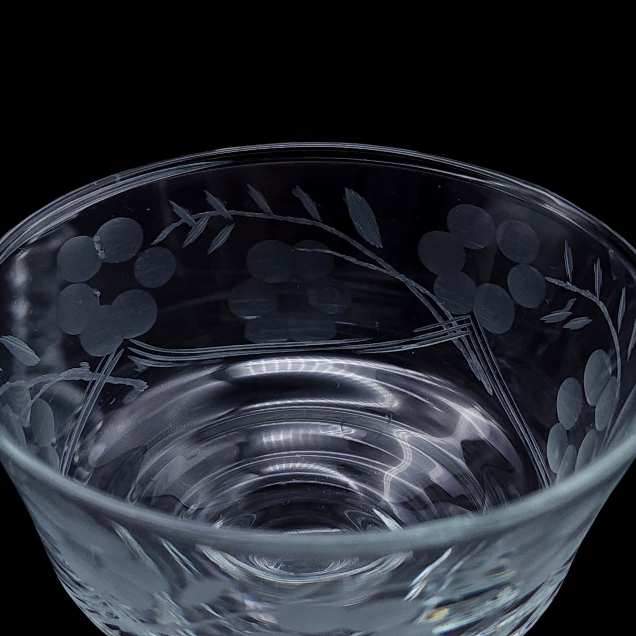 Rock Sharpe Vintage Etched  Liquor Cocktail / Tall Sherbets Set of 6
