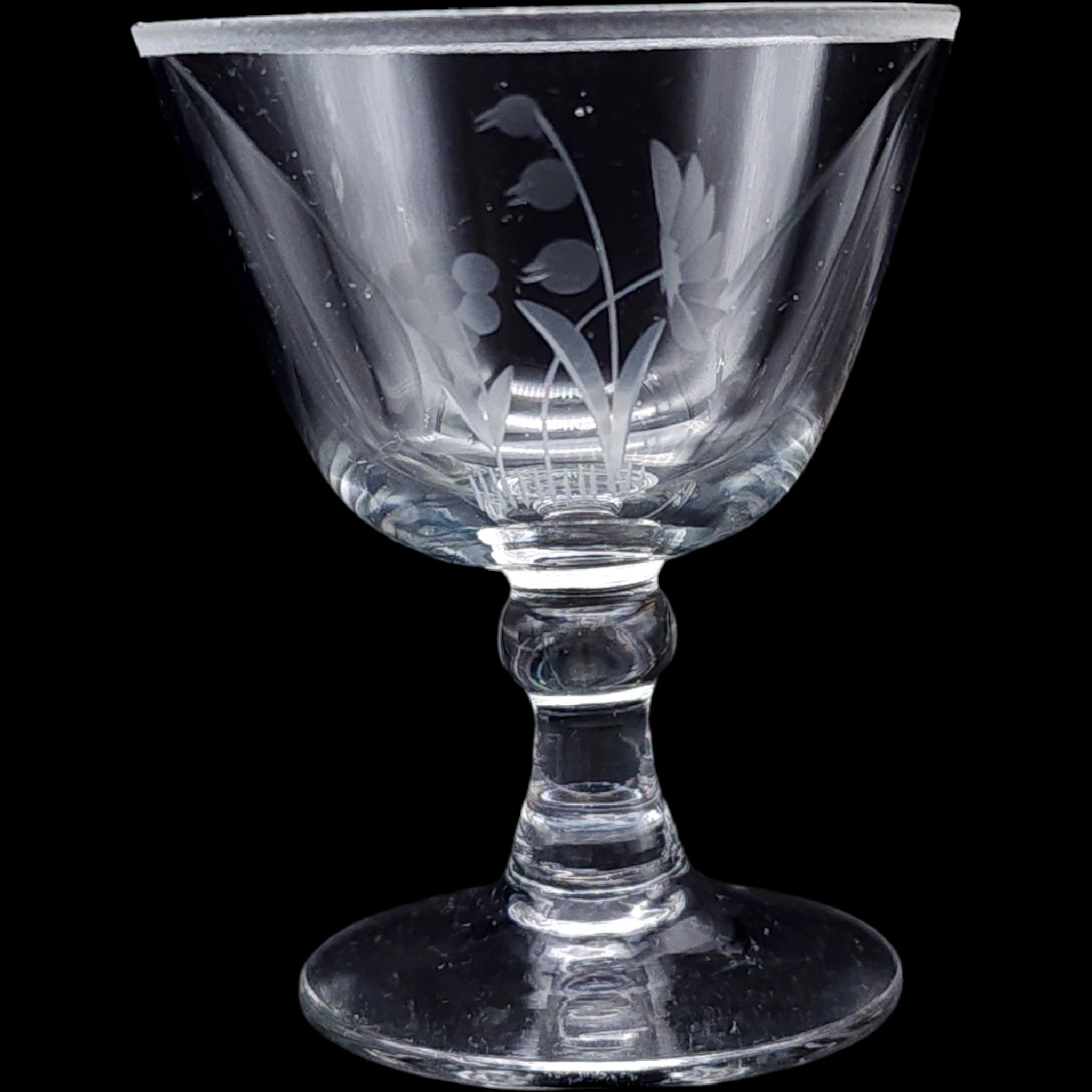 Vintage Rosenthal Etched Crystal Oyster Fruit Cocktail Glasses Set of 10