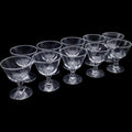 Vintage Rosenthal Etched Crystal Oyster Fruit Cocktail Glasses Set of 10