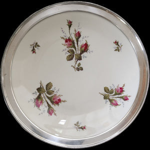 12" Vintage Rosenthal Germany Petal Lane Sterling Silver Rim Dinner Plate