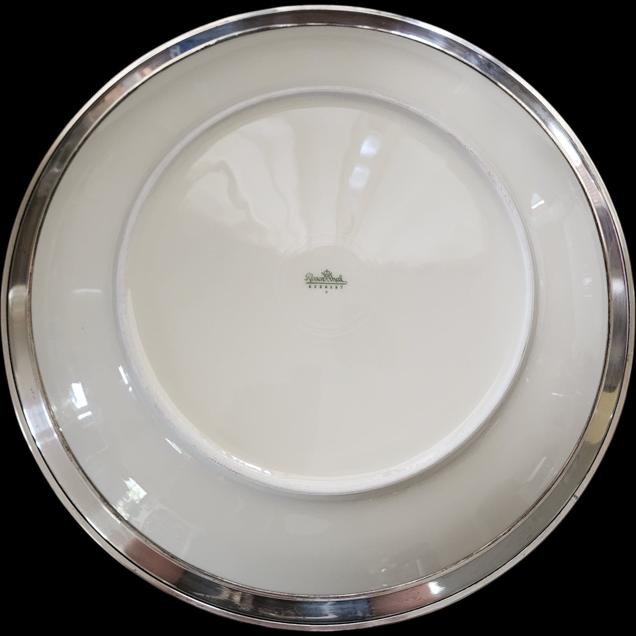 12" Vintage Rosenthal Germany Petal Lane Sterling Silver Rim Dinner Plate