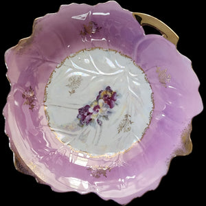 8" Vintage Royal Halsey Very Fine Porcelain Leaf Shaped Candy Dish