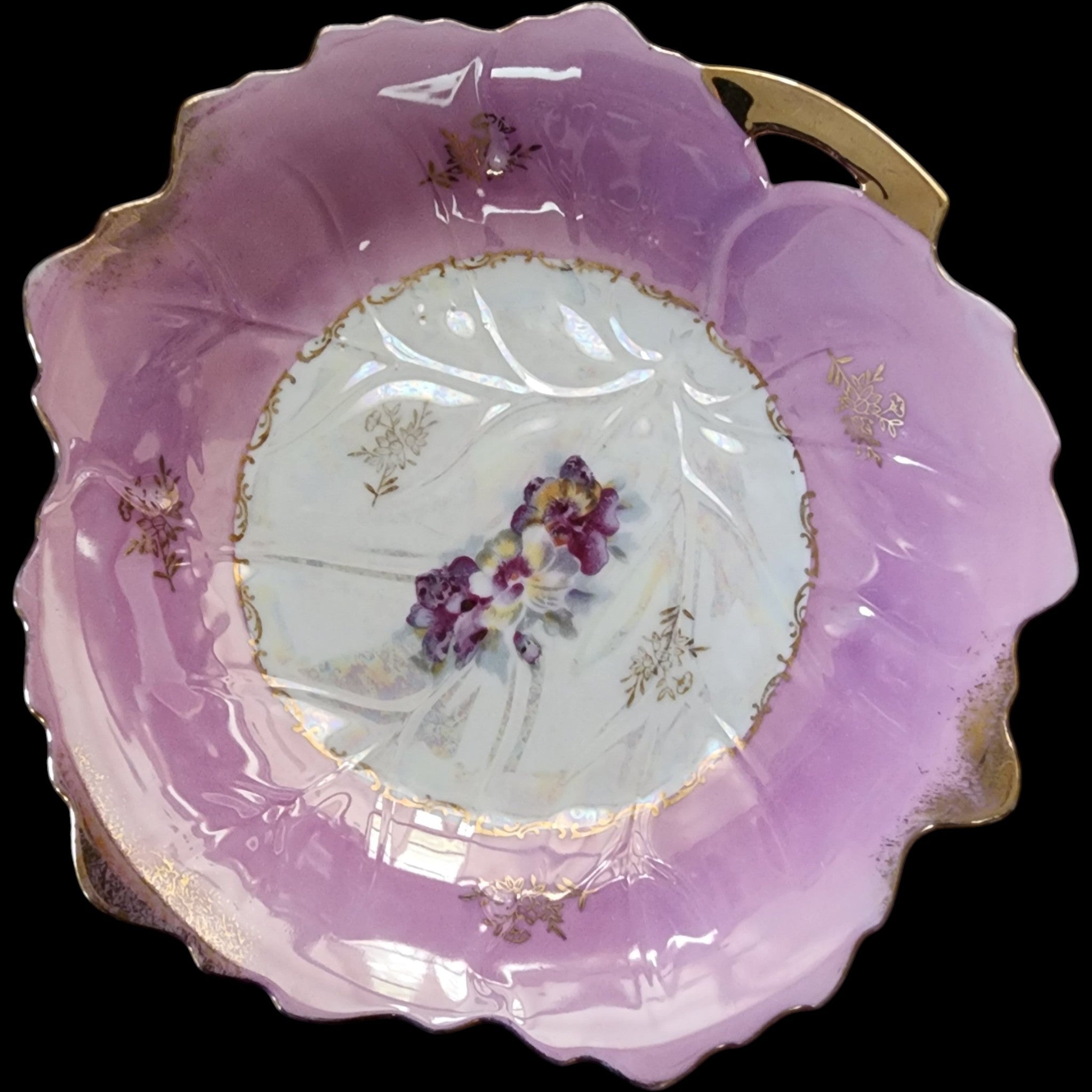 8" Vintage Royal Halsey Very Fine Porcelain Leaf Shaped Candy Dish