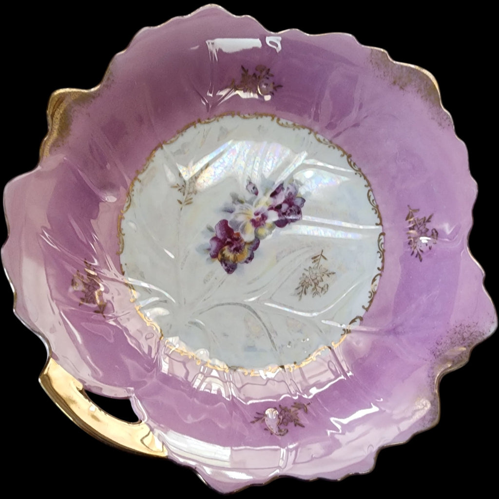 8" Vintage Royal Halsey Very Fine Porcelain Leaf Shaped Candy Dish