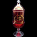 Vintage Ruby Red Glass 40th Anniversary Lidded Apothecary Pedestal Jar