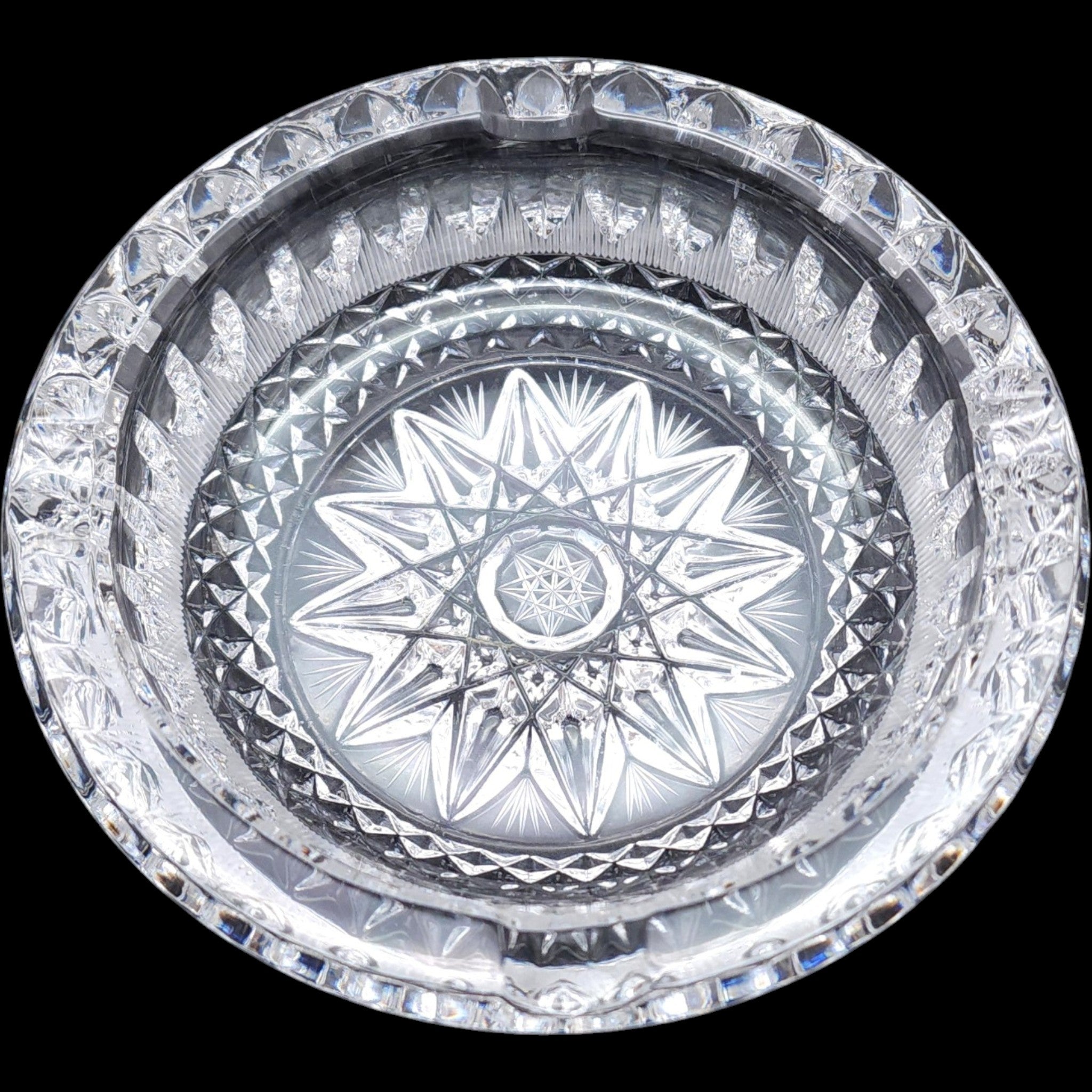 Vintage Cut Crystal 5-Inch Ashtray