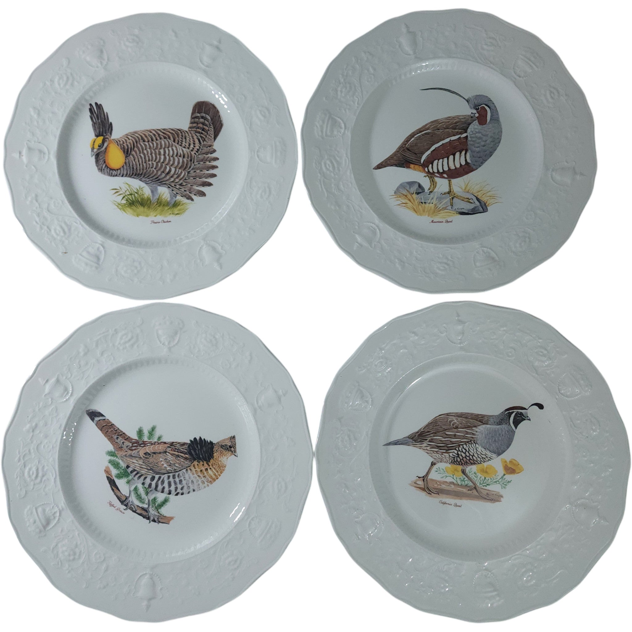 Vintage Simpsons Potters Solian Ware Game Bird Plates by Arthur Singer Set of 4