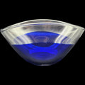Vintage Sommerso Cobalt Blue and Clear Art Glass Bowl