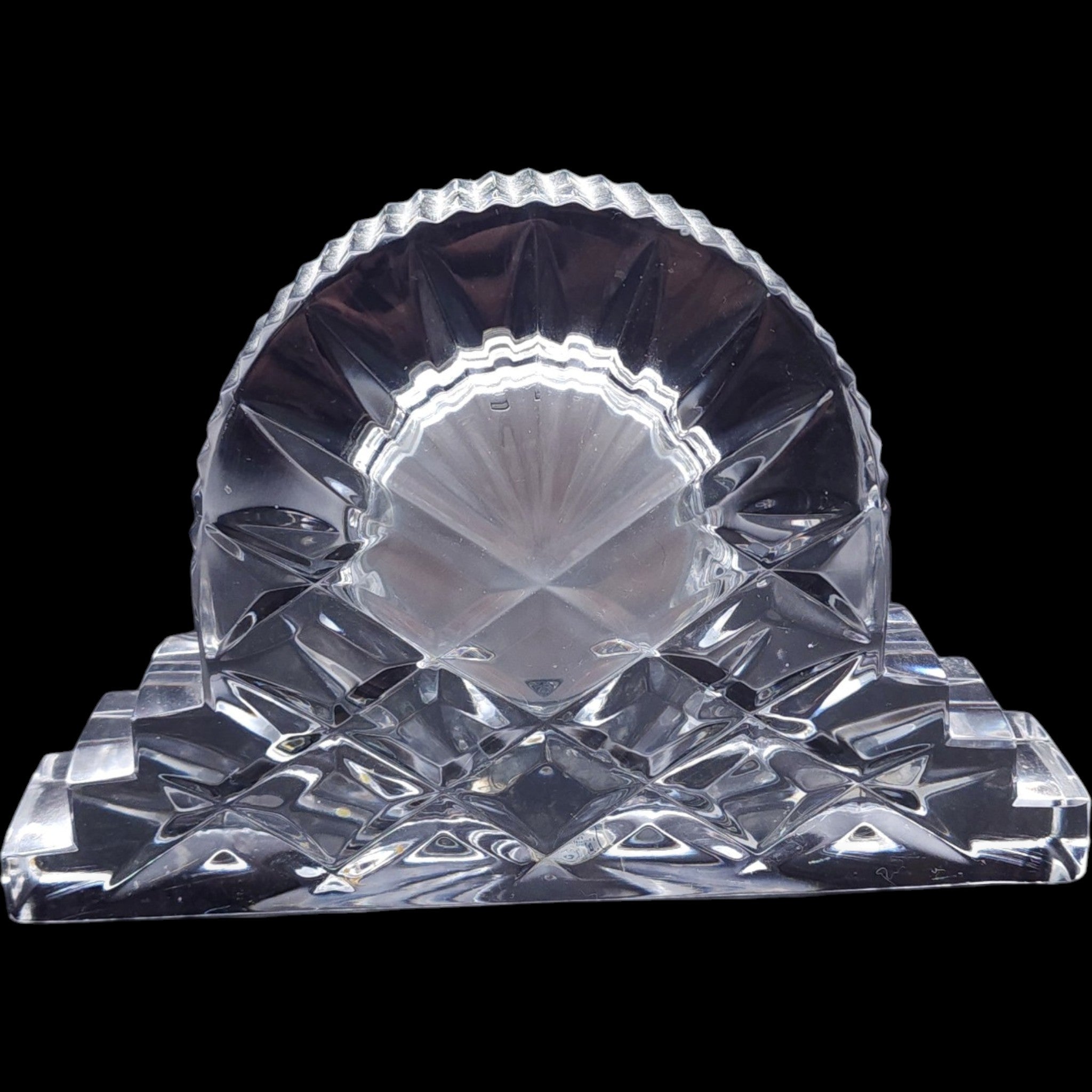 Vintage Staiger Lead Crystal Desk Mantle Clock Art Deco Style