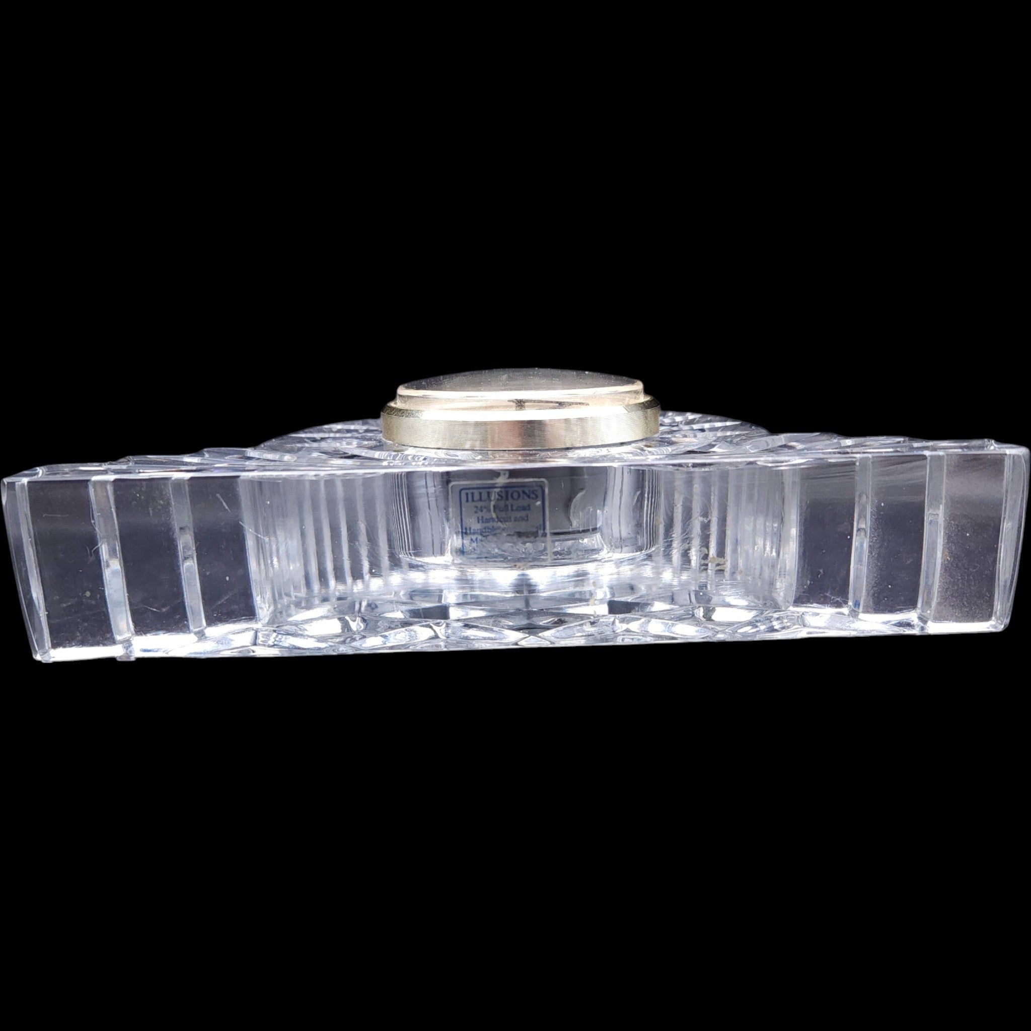 Vintage Staiger Lead Crystal Desk Mantle Clock Art Deco Style