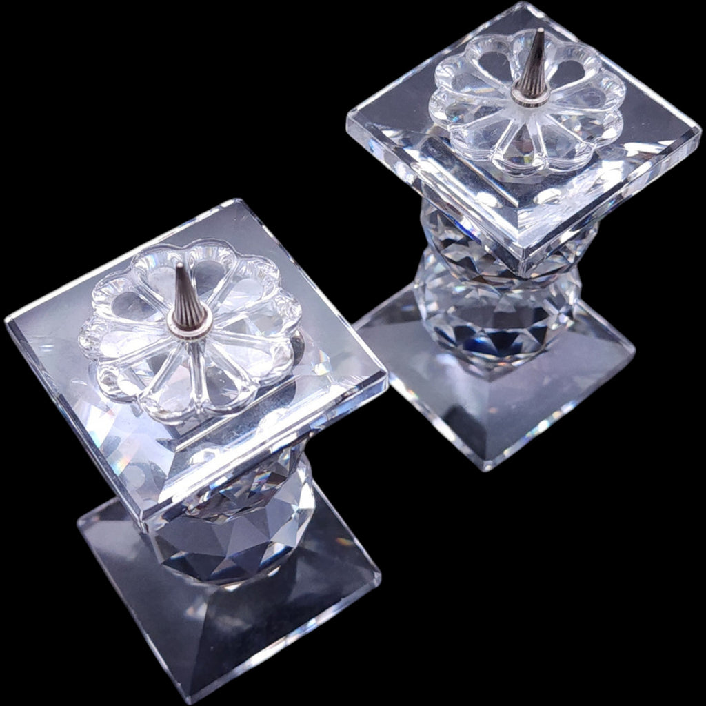 Vintage Swarovski Crystal Spike Candle Holders Pair