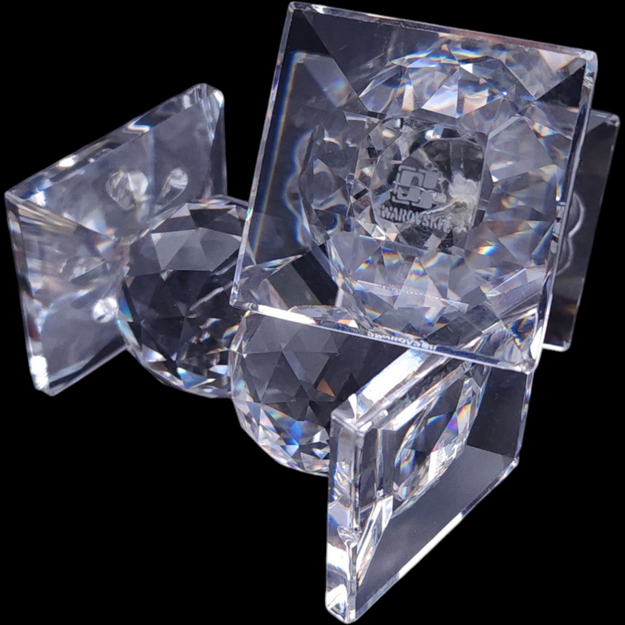 Vintage Swarovski Crystal Spike Candle Holders Pair
