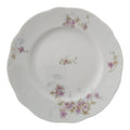 9" Syracuse China Purple Floral Sprigs & Embossed Rim Dinner Plate