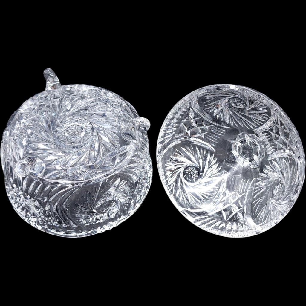 Vintage Three-Footed Cut Crystal Lidded Candy Dish