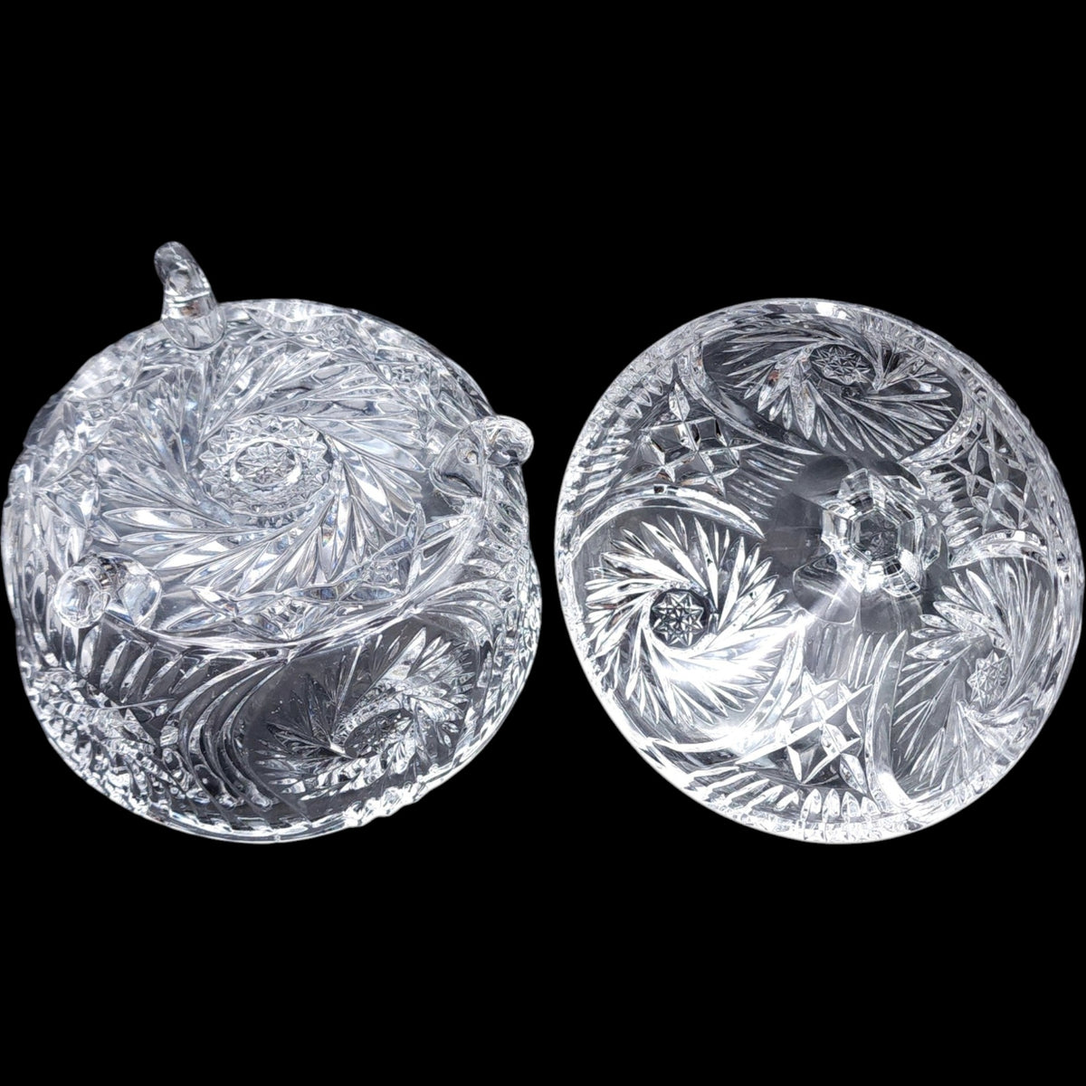 Vintage Three-Footed Cut Crystal Lidded Candy Dish