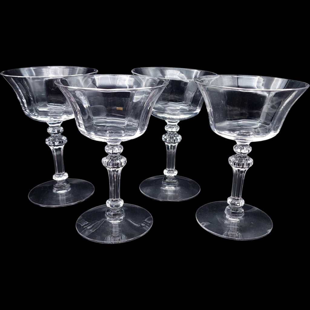 Vintage Tiffin-Franciscan Crystal Champagne Sherbet Glasses #15083 Set of 4