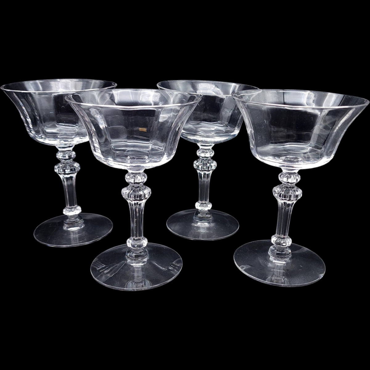 Vintage Tiffin-Franciscan Crystal Champagne Sherbet Glasses #15083 Set of 4