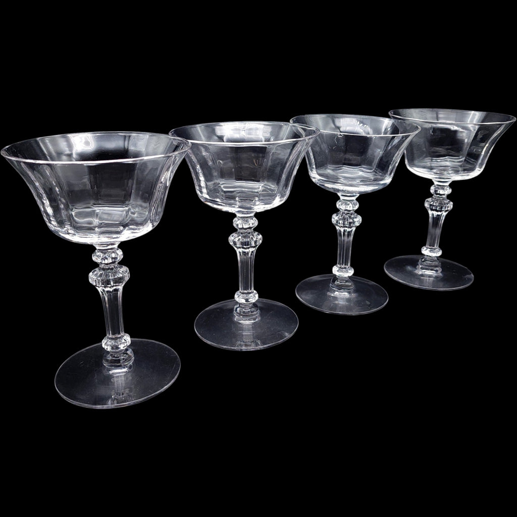 Vintage Tiffin-Franciscan Crystal Champagne Sherbet Glasses #15083 Set of 4