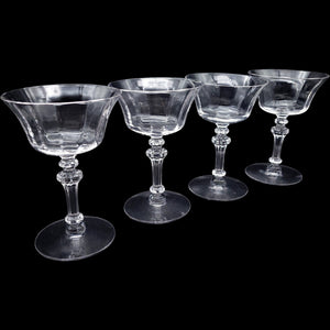 Vintage Tiffin-Franciscan Crystal Champagne Sherbet Glasses #15083 Set of 4