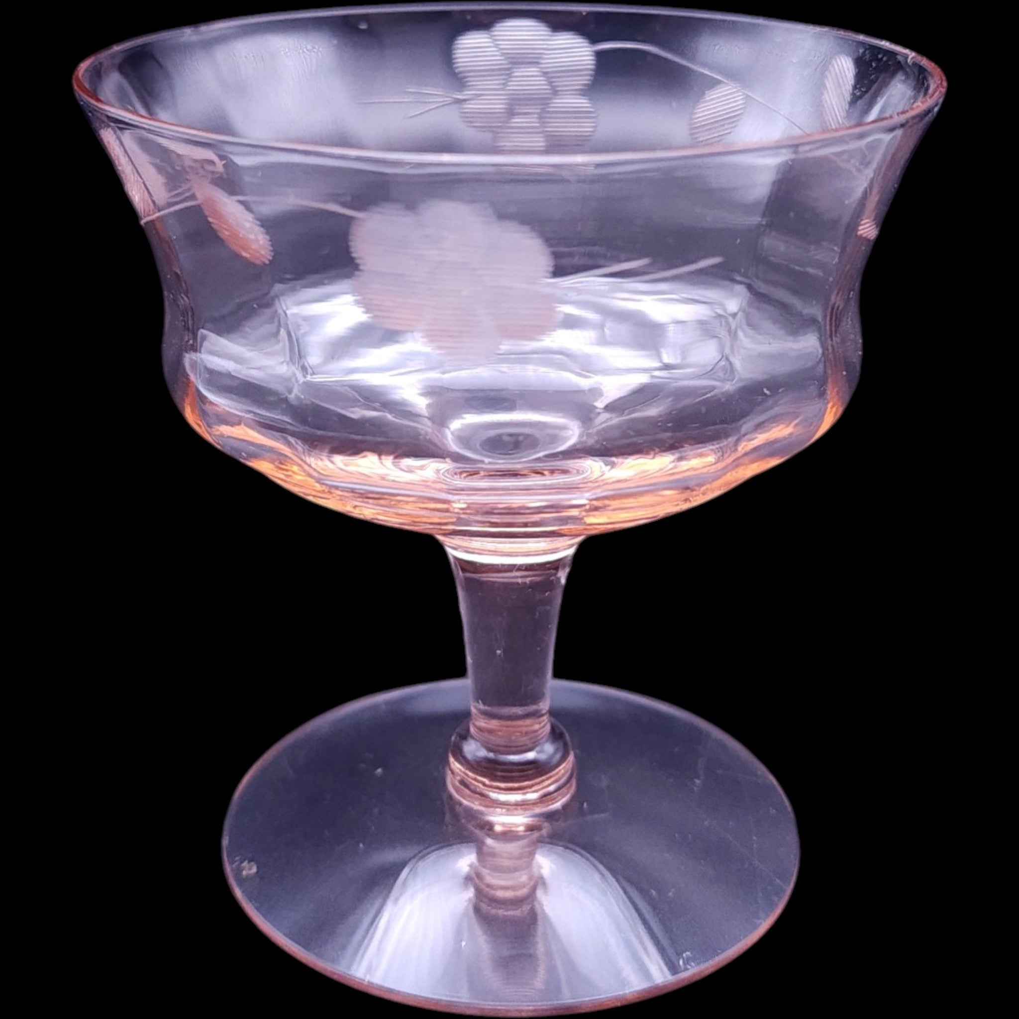Vintage Tiffin Franciscan Pink Crystal Champagne Sherbet Glass