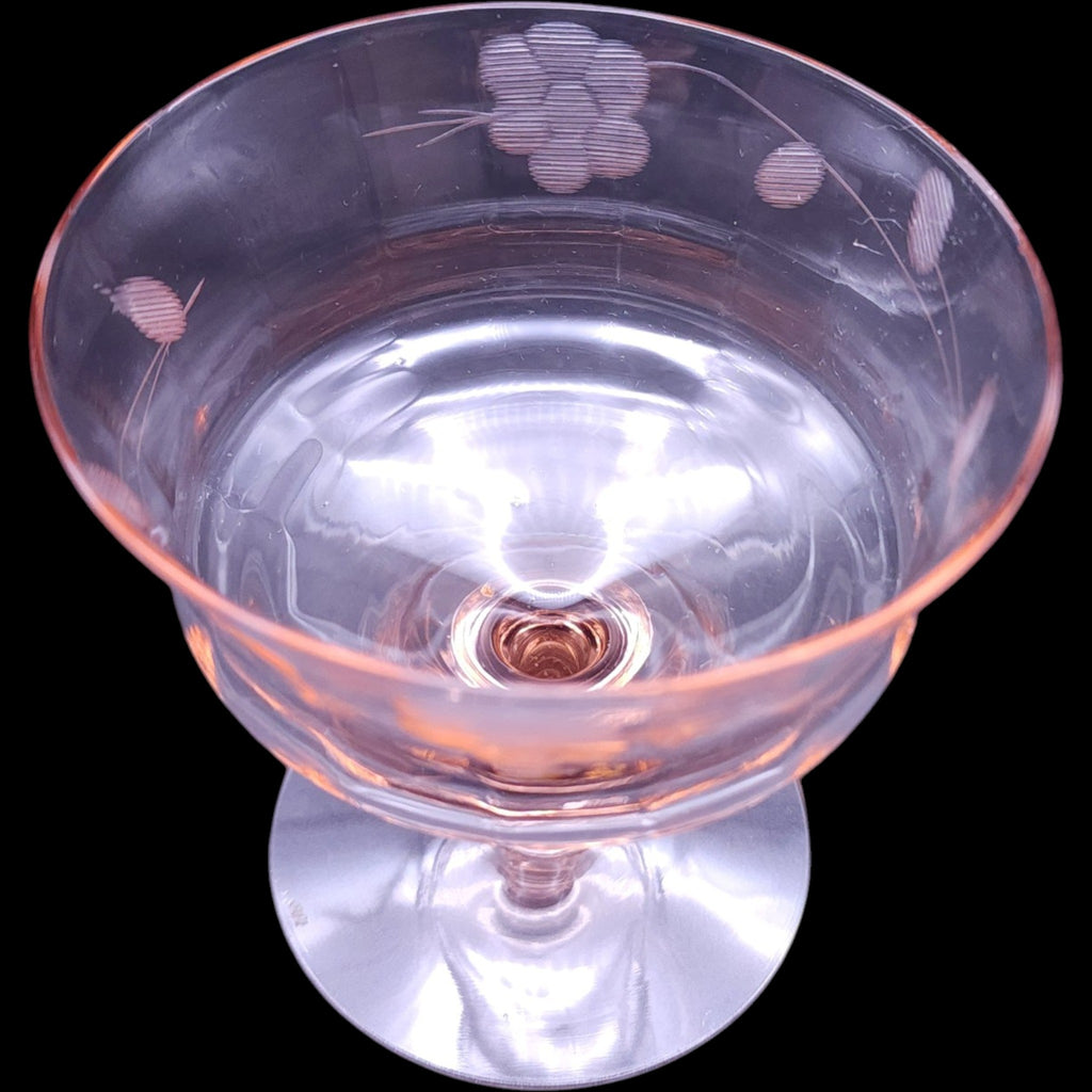 Vintage Tiffin Franciscan Pink Crystal Champagne Sherbet Glass
