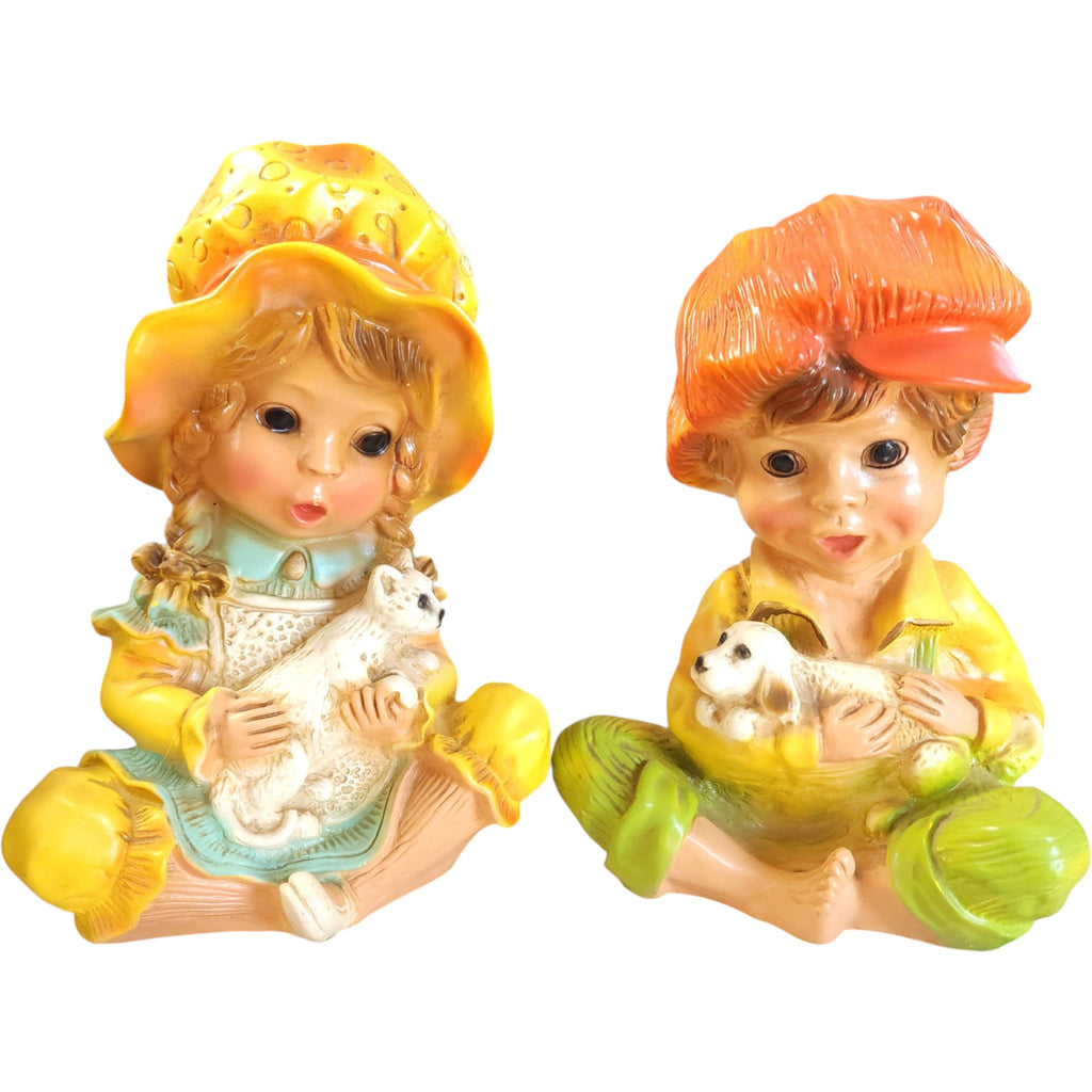 Vintage Universal Statuary 1974 Boy and Girl Figurine Set #293