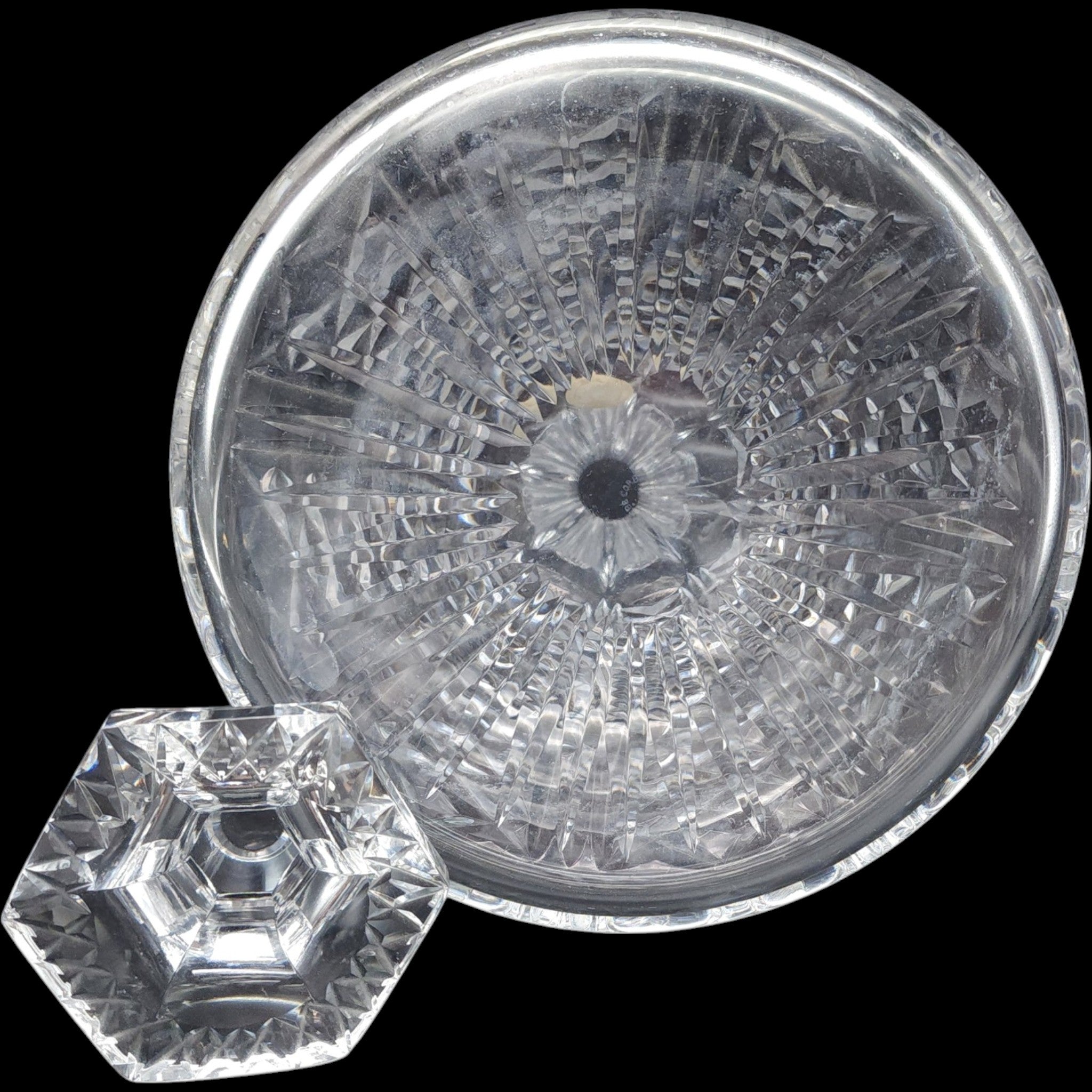 Vintage Webb Corbett Minton Cut Crystal Ships Decanter with Stopper