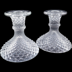 Vintage Westmoreland Clear English Hobnail Candle Holders Pair