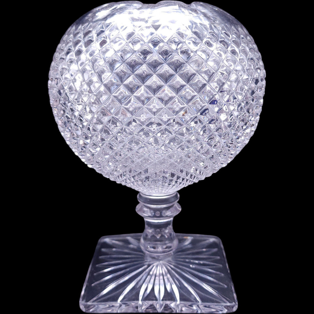 Vintage Westmoreland English Hobnail Clear Glass Footed Ivy Bowl
