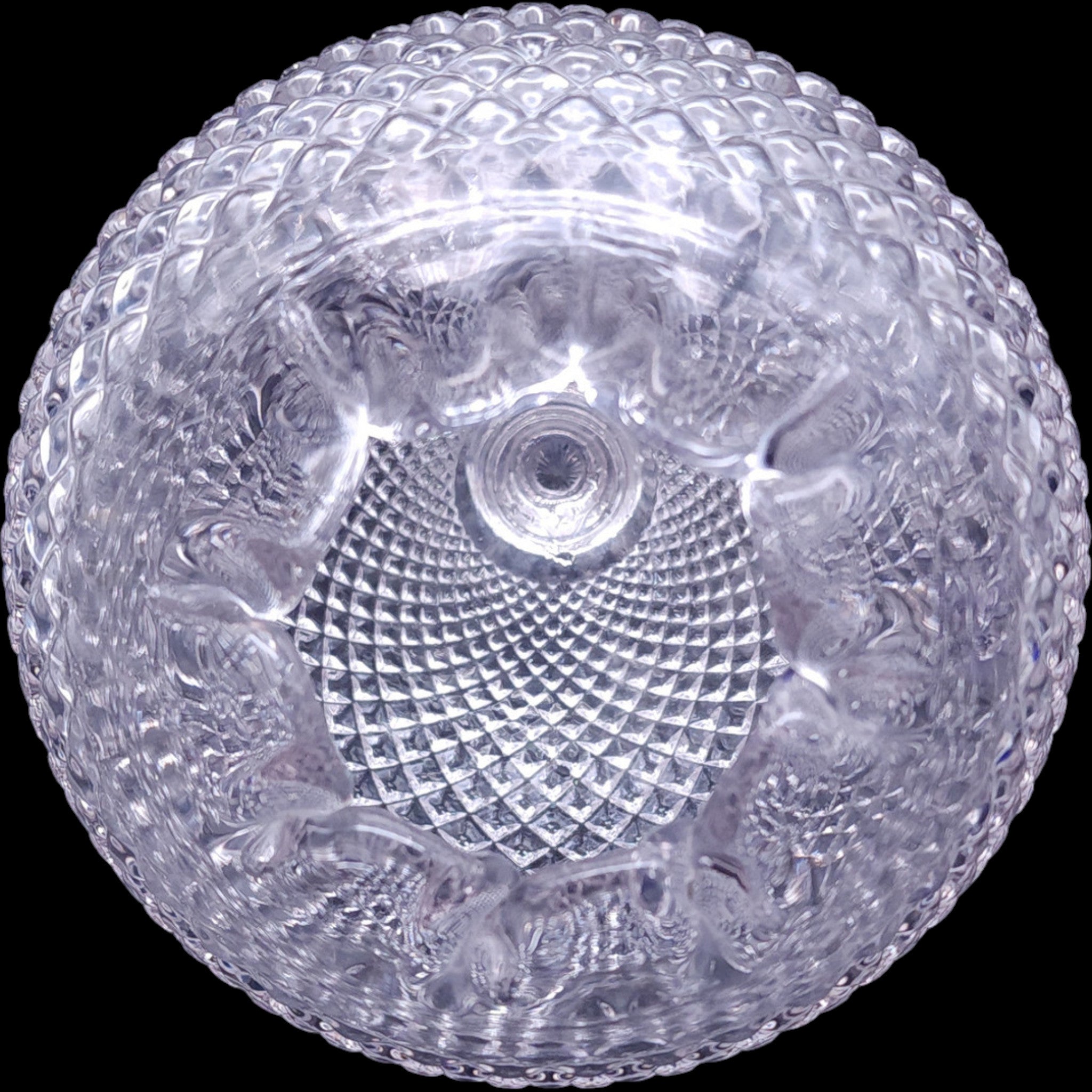 Vintage Westmoreland English Hobnail Clear Glass Footed Ivy Bowl