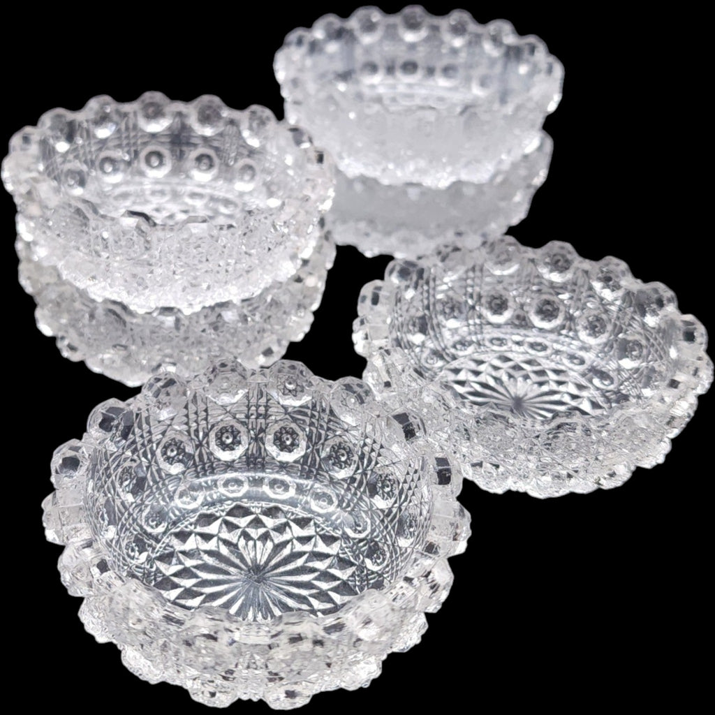 Vintage Westmoreland Star and Cane Pressed Glass Salt Cellars - Set of 6