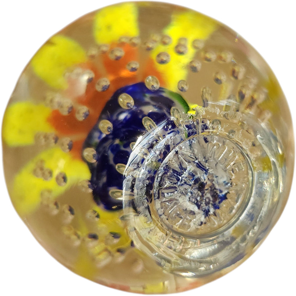 Vintage Wheaton Village Glass Flower Paperweight