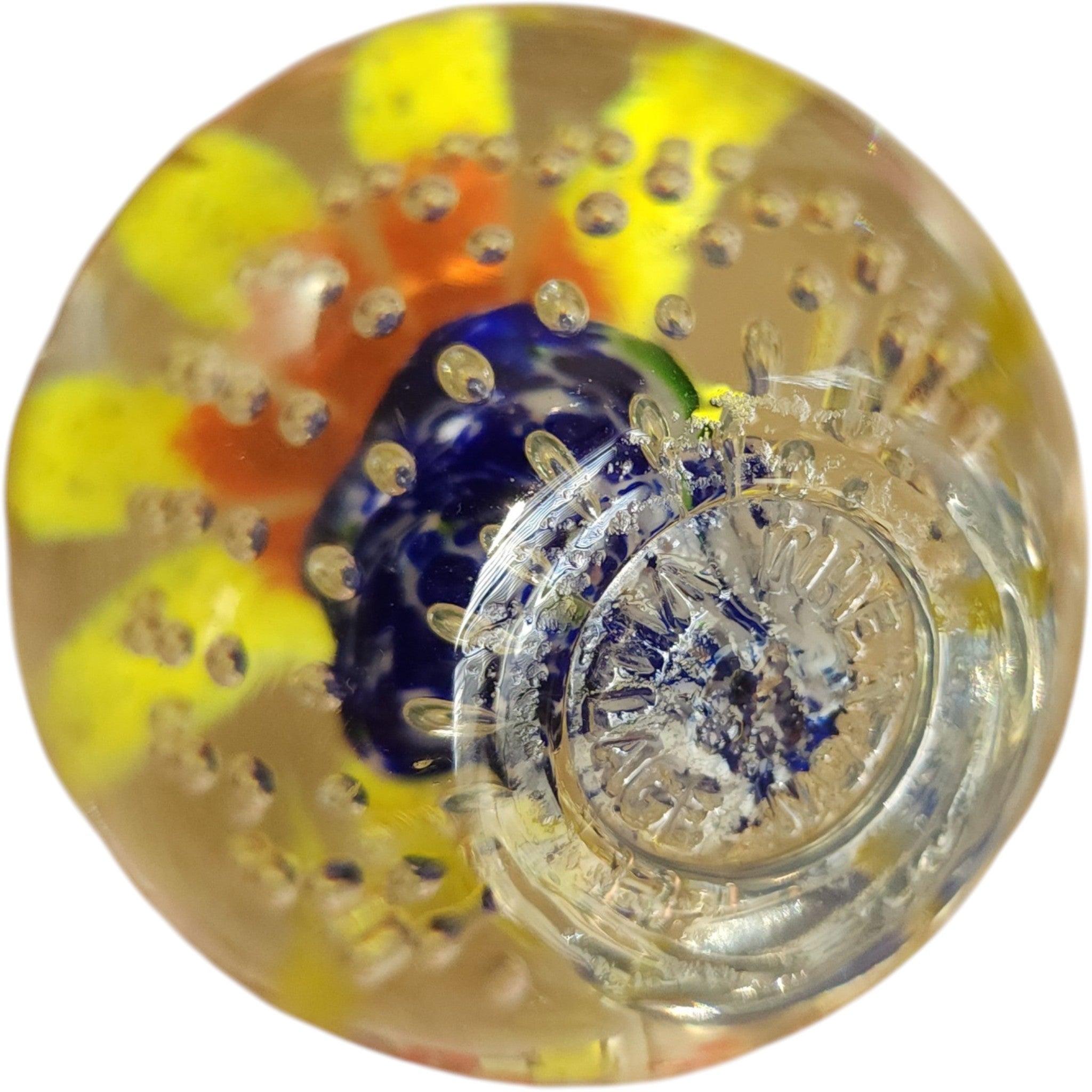Vintage Wheaton Village Glass Flower Paperweight