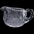 Vintage Wheel Cut Glass Creamer Pitcher, Floral Daisy Pattern