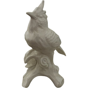 Vintage White Porcelain Tufted Titmouse Bird Figurine