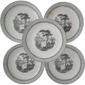 Wm Adams & Sons Minuet Black Ironstone Dinner Plates Set of 5