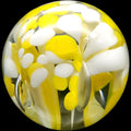 Vintage Yellow and White Art Glass Paperweight