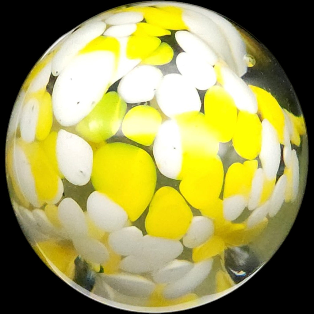 Vintage Yellow and White Art Glass Paperweight