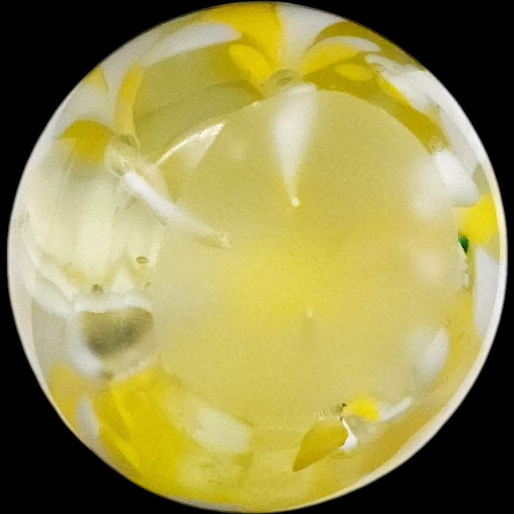 Vintage Yellow and White Art Glass Paperweight